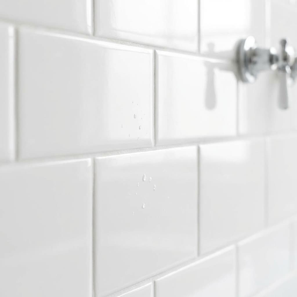 Fugen reinigen und wieder weiß bekommen Nahaufnahme von strahlend weißen Fliesenfugen im Badezimmer